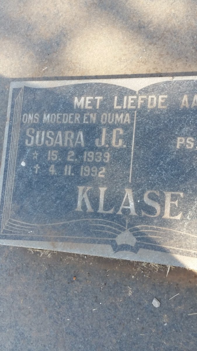 KLASE Susara J.C. 1939-1992