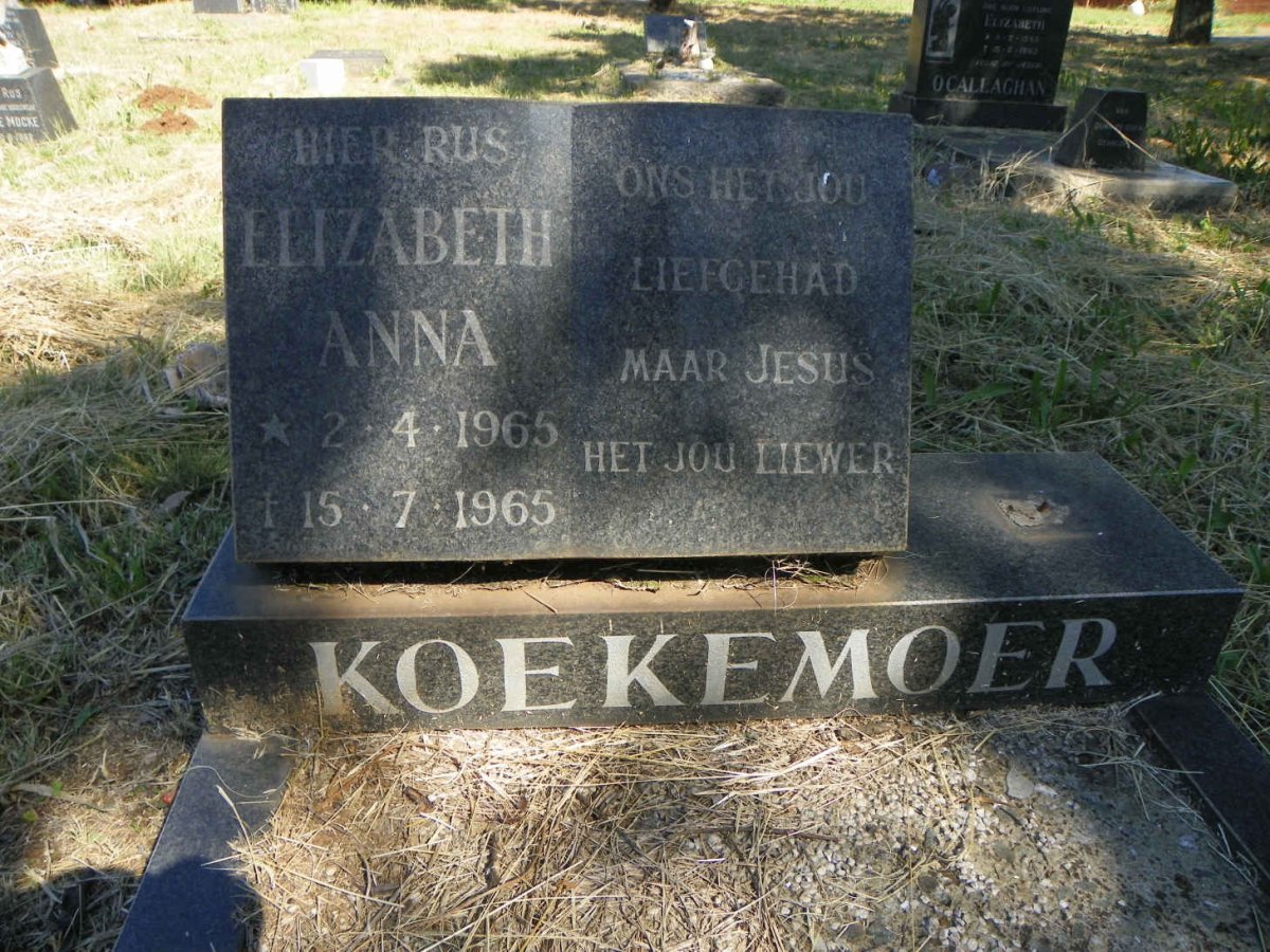 KOEKEMOER Elizabeth Anna 1965-1965