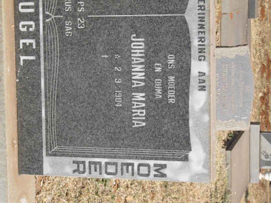 KRUGEL Willem Frederik 1904-1976 &amp; Johanna Maria 1904-