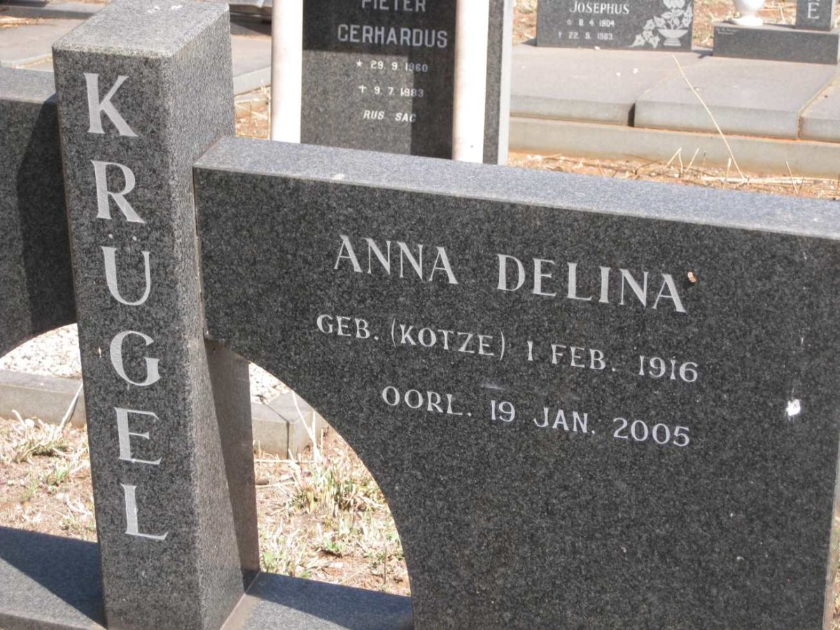 KRUGEL Andries Hendrik 1911-1983 &amp; Anna Delina KOTZE 1916-2005