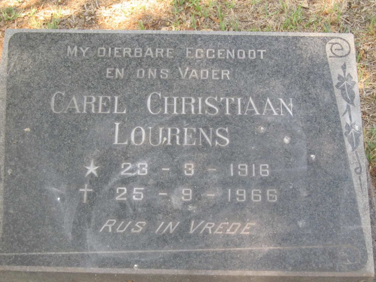 LOURENS Carel Christiaan 1916-1966