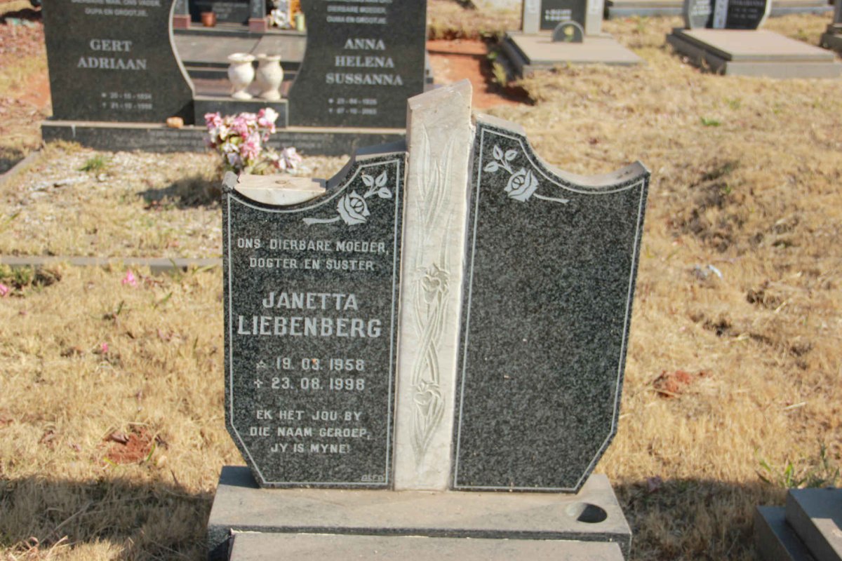 LIEBENBERG Janetta 1958-1998