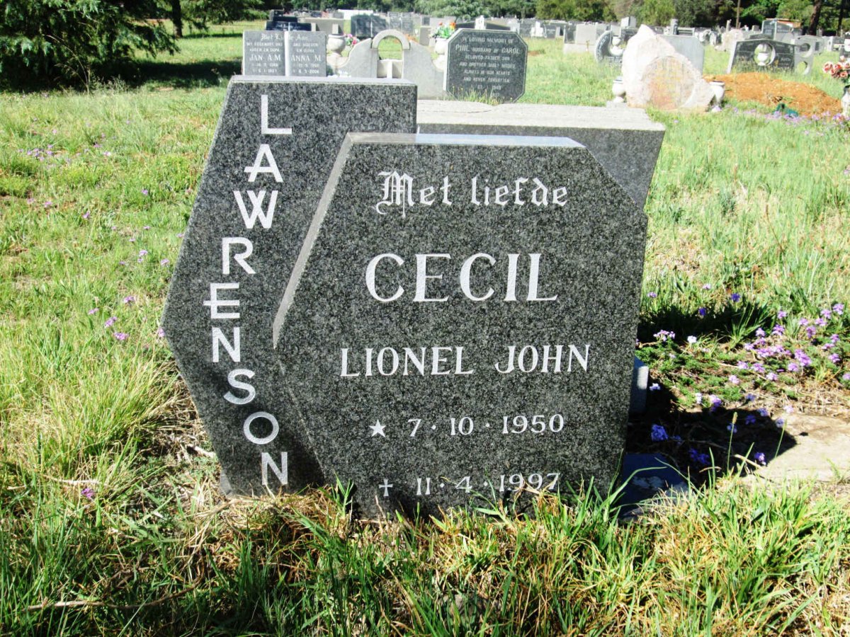 LAWRENSON Cecil Lionel John 1950-1997