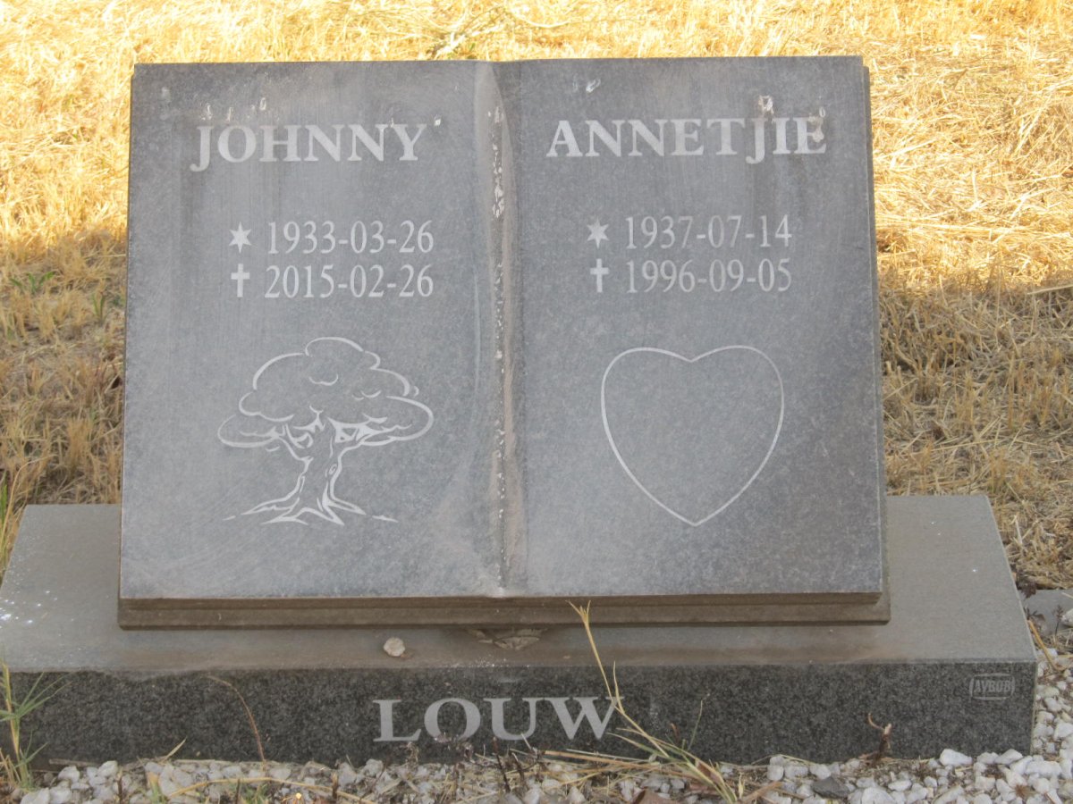 LOUW Johnny 1933-2015 &amp; Annetjie 1937-1996