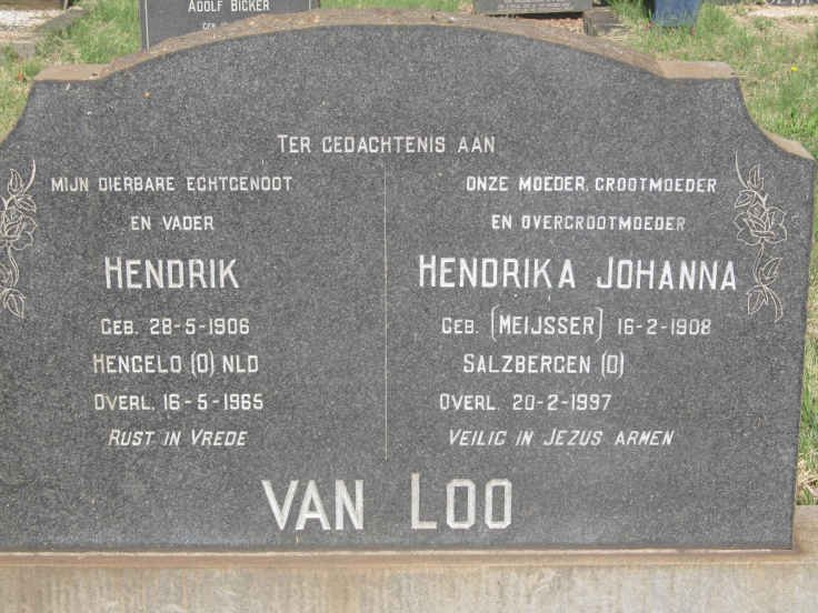 LOO Hendrik, van 1906-1965 &amp; Hendrika Johanna MEIJSSER 1908-1997