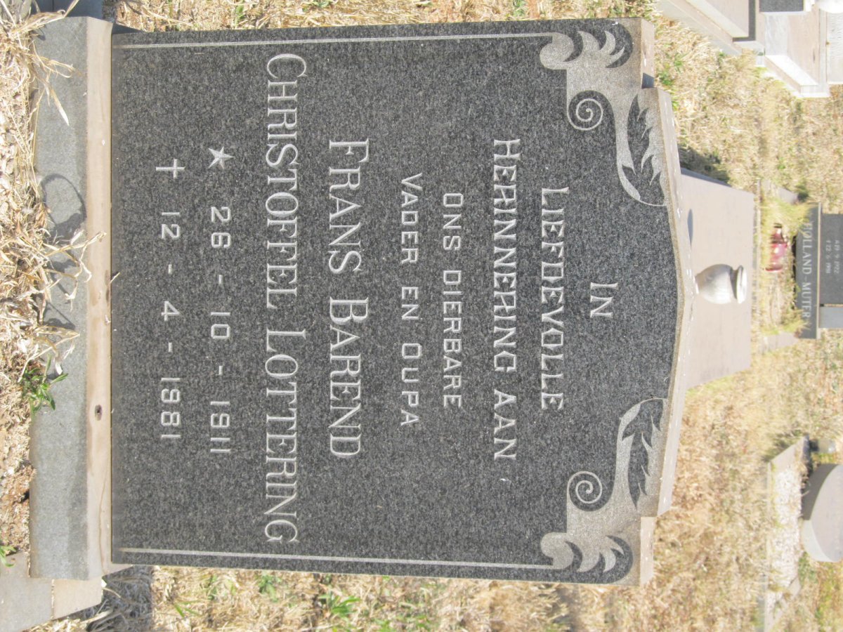 LOTTERING Frans Barend Christoffel 1911-1981