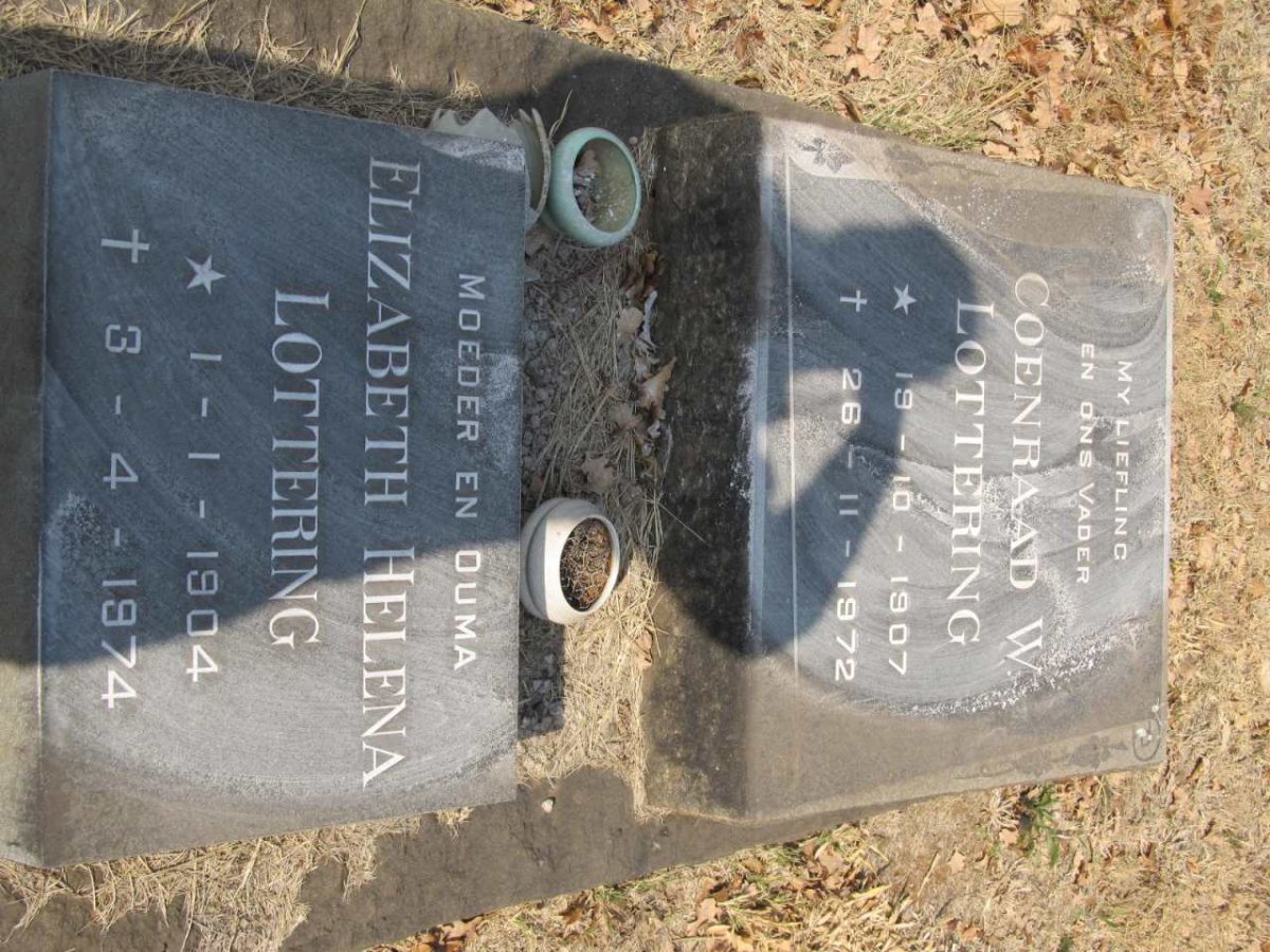 LOTTERING Coenraad W. 1907-1972 &amp; Elizabeth Helena 1904-1974