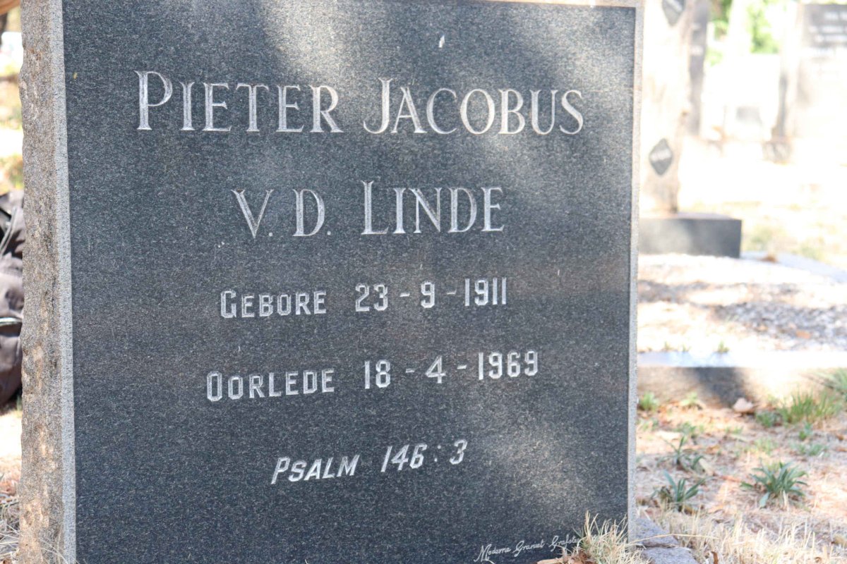 LINDE Pieter Jacobus, v.d. 1911-1969