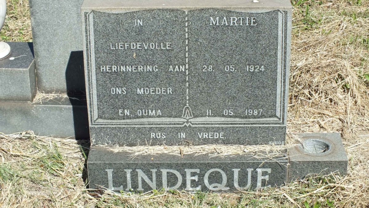 LINDEQUE Martie 1924-1987
