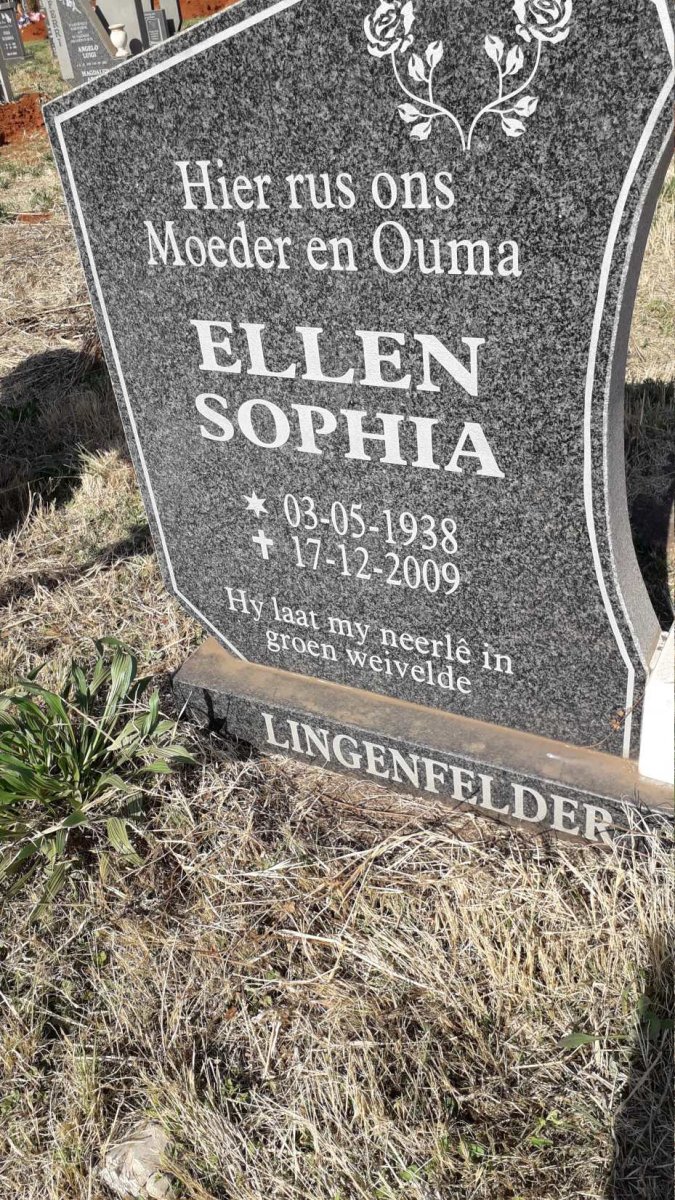 LINGENFELDER Ellen Sophia 1938-2009