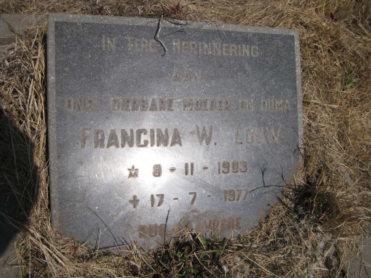 LOUW Francina W. 1903-1977