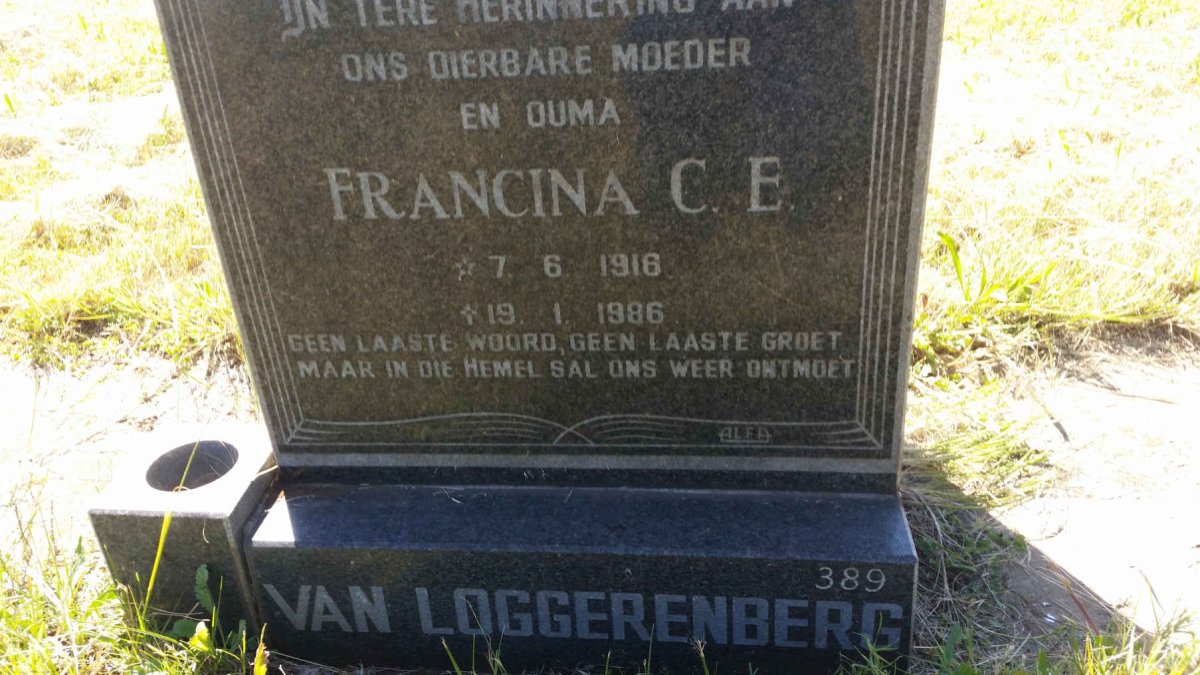 LOGGERENBERG Francina C.E., van 1916-1986