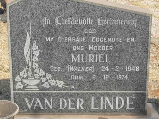 LINDE Muriel, van der nee WALKER 1948-1974
