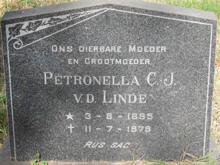 LINDE Petronella C.J., v.d. 1895-1979