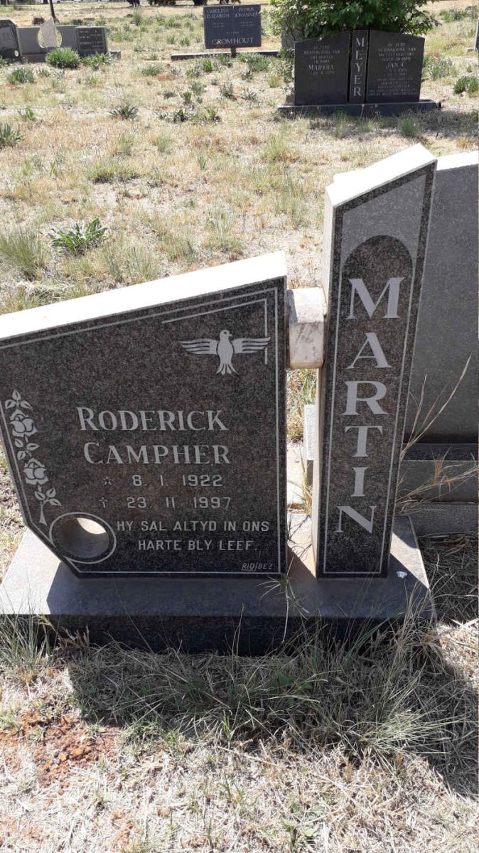 MARTIN Roderick Campher 1922-1997