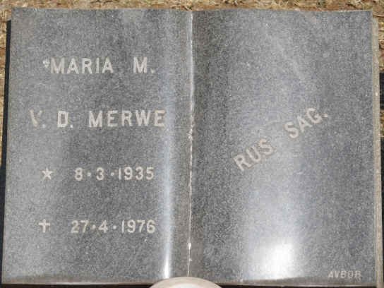 MERWE Maria M., v.d. 1935-1976