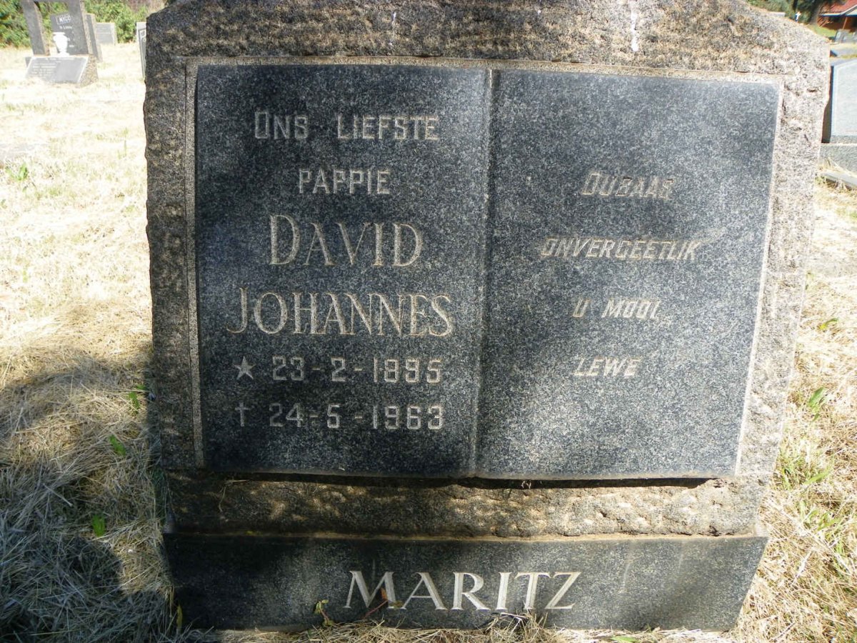 MARITZ David Johannes 1895-1963