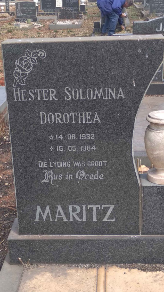 MARITZ Hester Solomina Dorothea 1932-1984