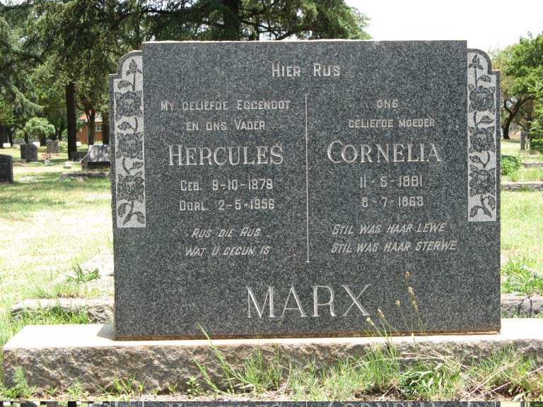 MARX Hercules 1878-1956 &amp; Cornelia 1881-1963