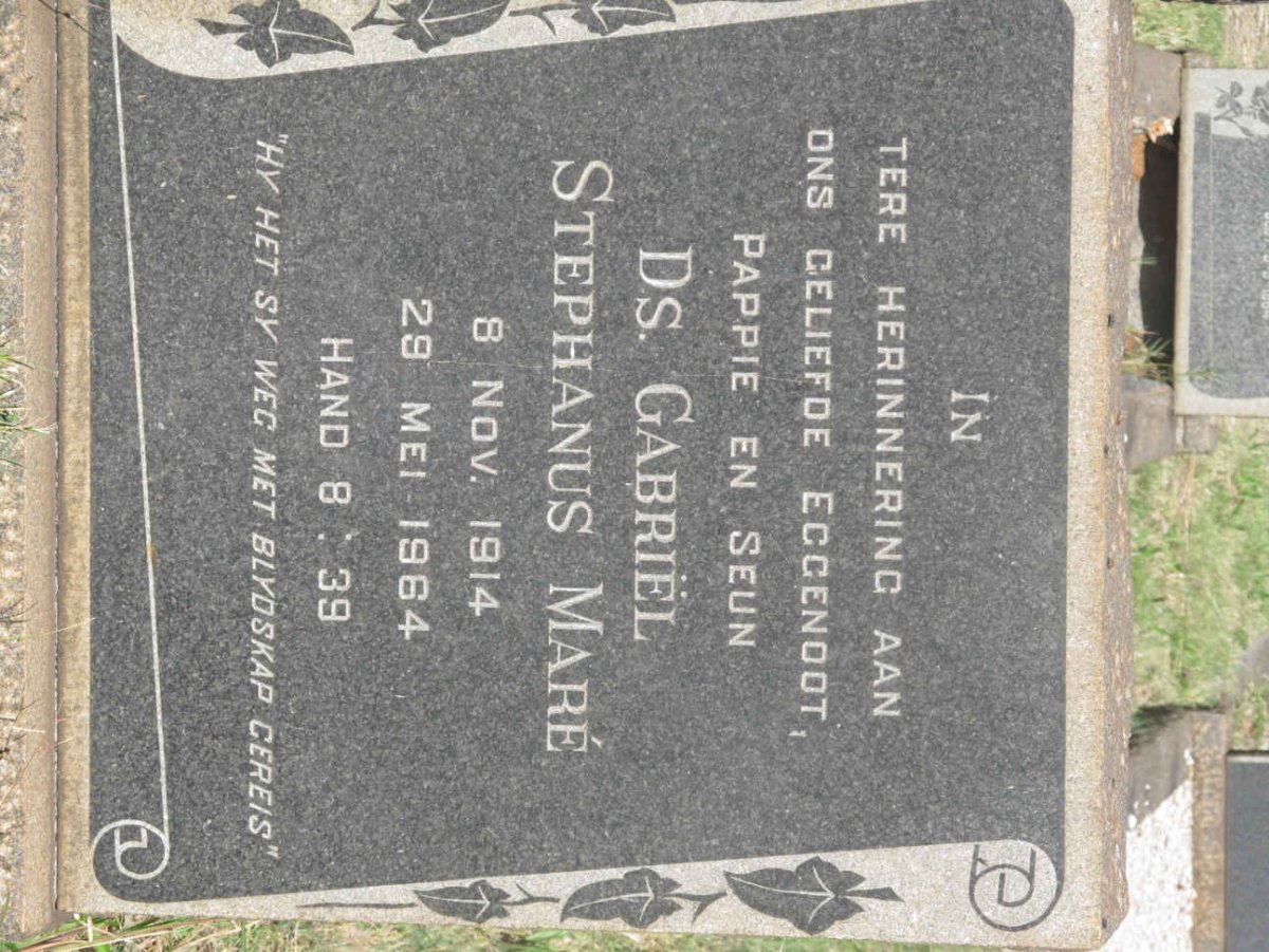MARÉ Gabriël Stephanus 1914-1964