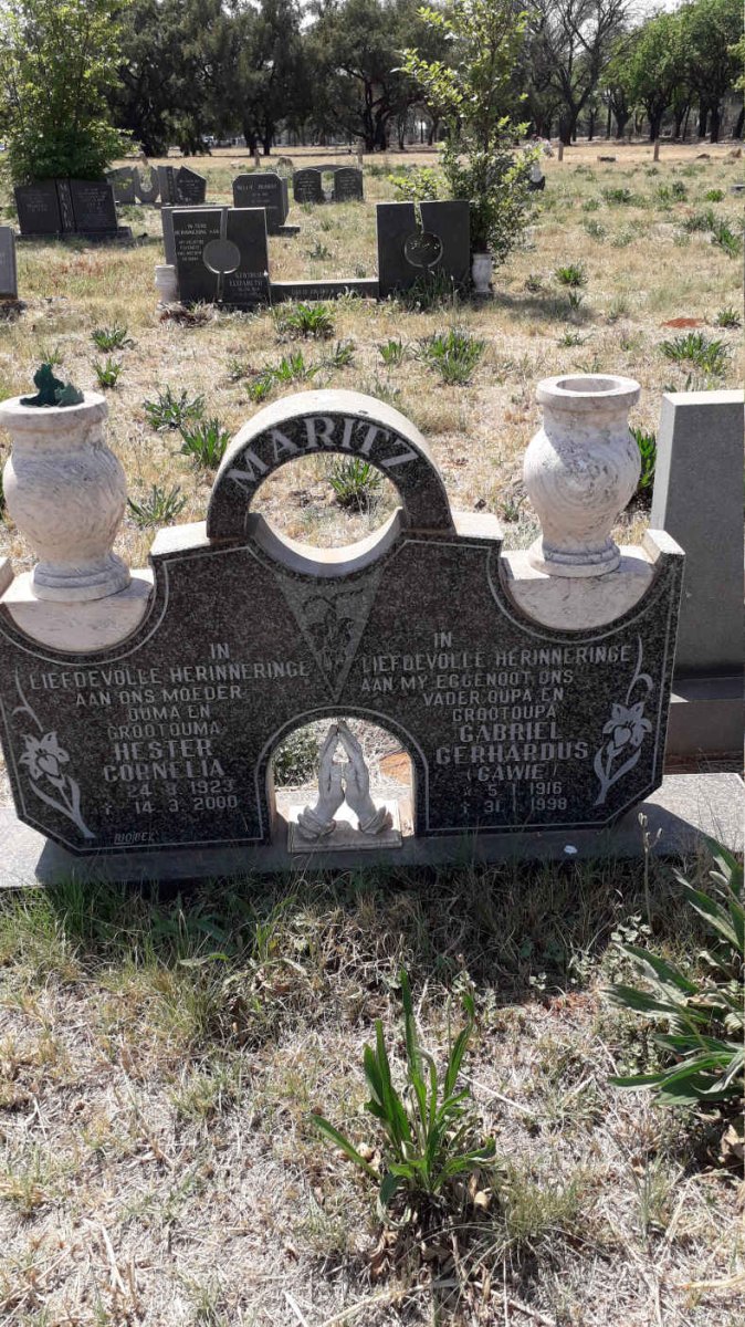 MARITZ Gabriel Gerhardus 1916-1998 &amp; Hester Cornelia 1923-2000