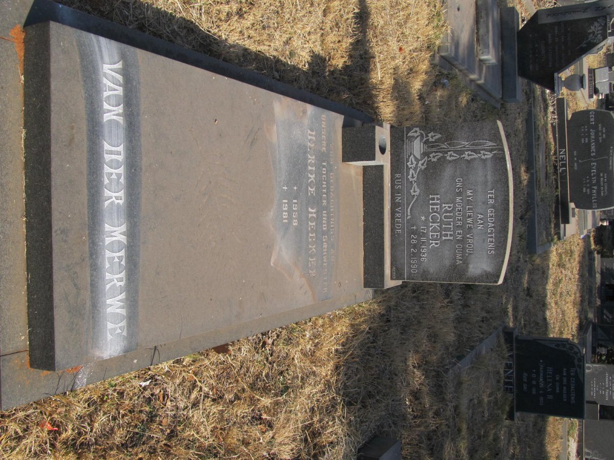 MERWE Ruth Hecker, van der 1936-1990 :: VAN DER MERWE Ulrike Hecker 1958-1981