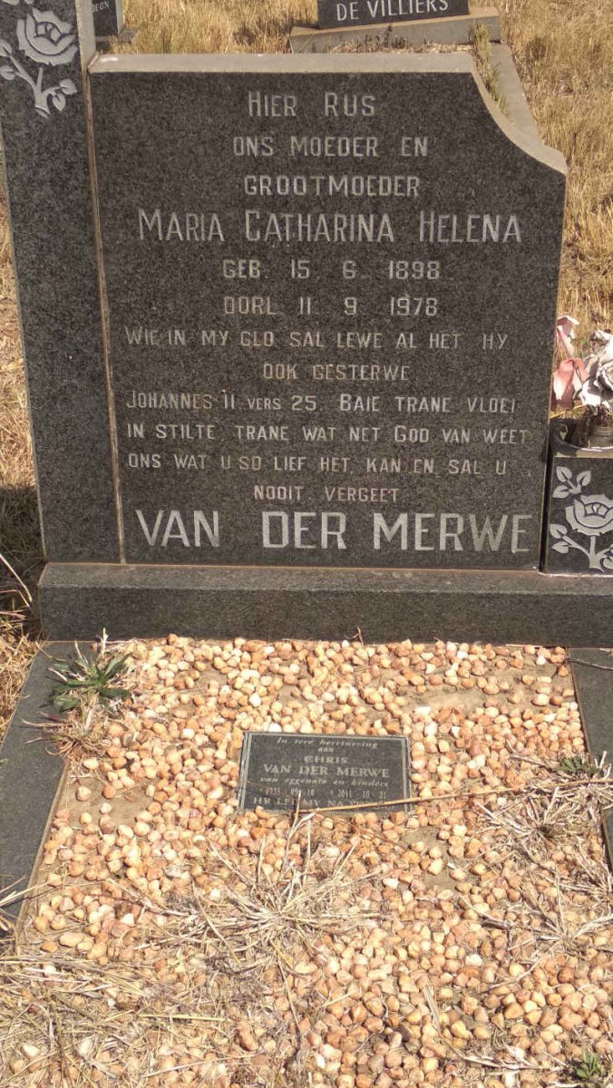 MERWE Maria Catharina Helena, van der 1898-1978 :: VAN DER MERWE Chris 1935-2011
