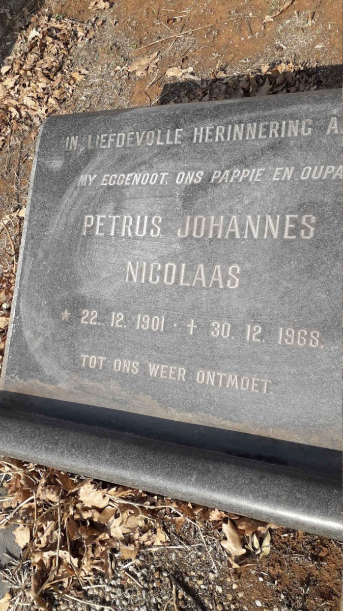 MERWE Petrus Johannes Nicolaas, van der 1901-1968