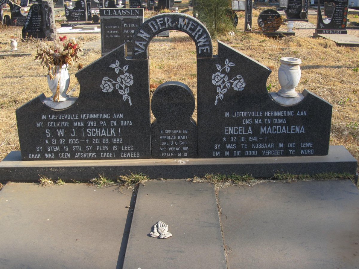 MERWE S.W.J., van der 1935-1992 &amp; Engela Magdalena 1941-