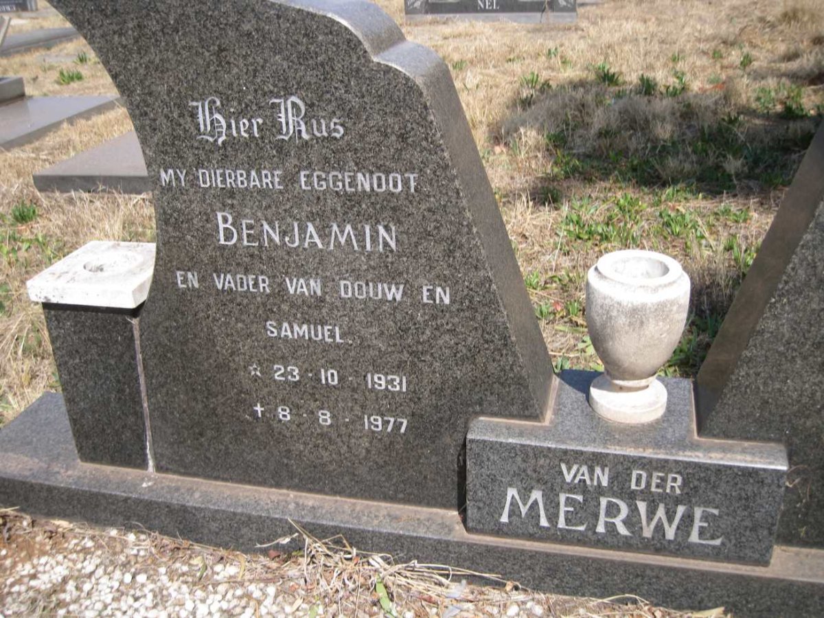 MERWE Benjamin, van der 1931-1977