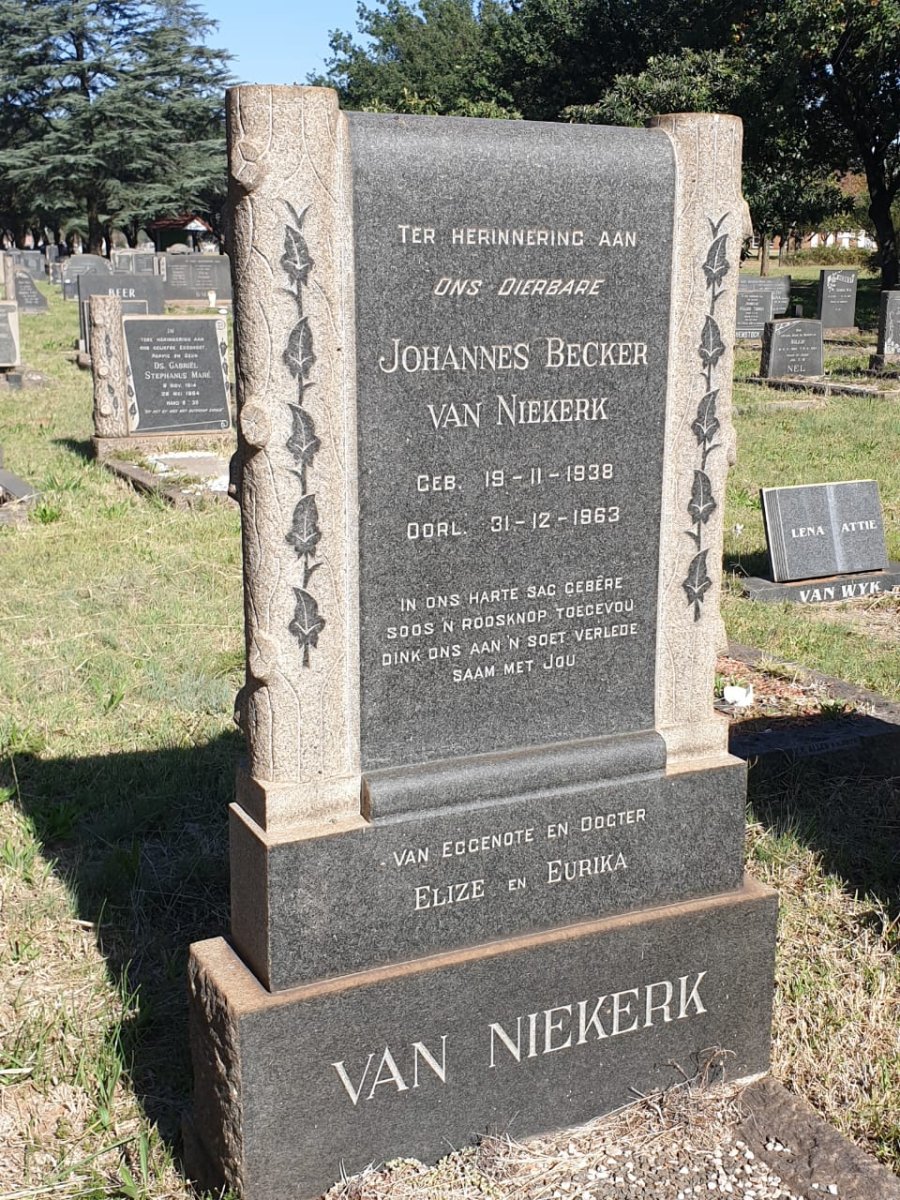 NIEKERK Johannes Becker, van 1938-1963