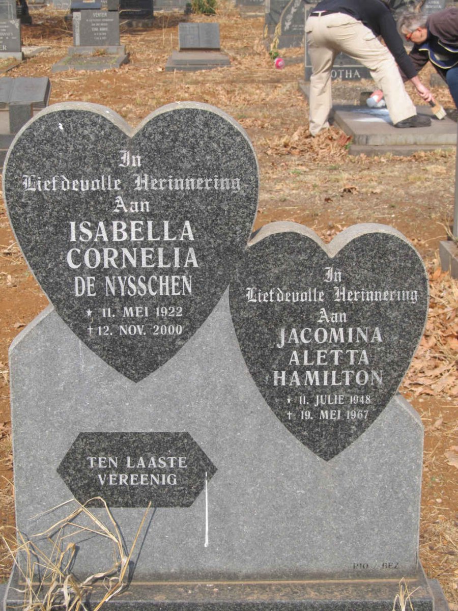 NYSSCHEN Isabella Cornelia, de 1922-2000 :: HAMILTON Jacomina Aletta 1948-1967