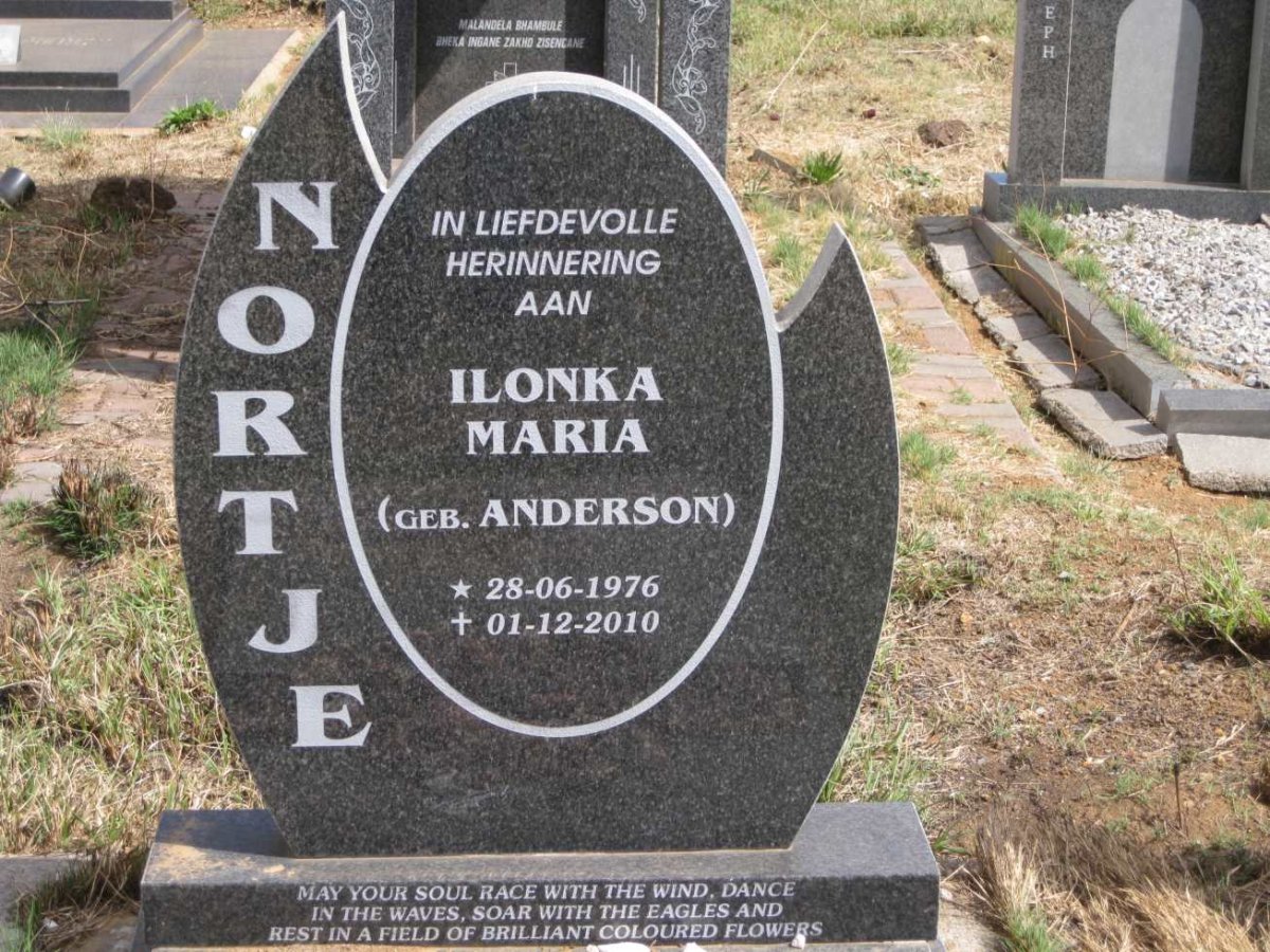 NORTJE Ilonka Maria nee ANDERSON 1976-2010