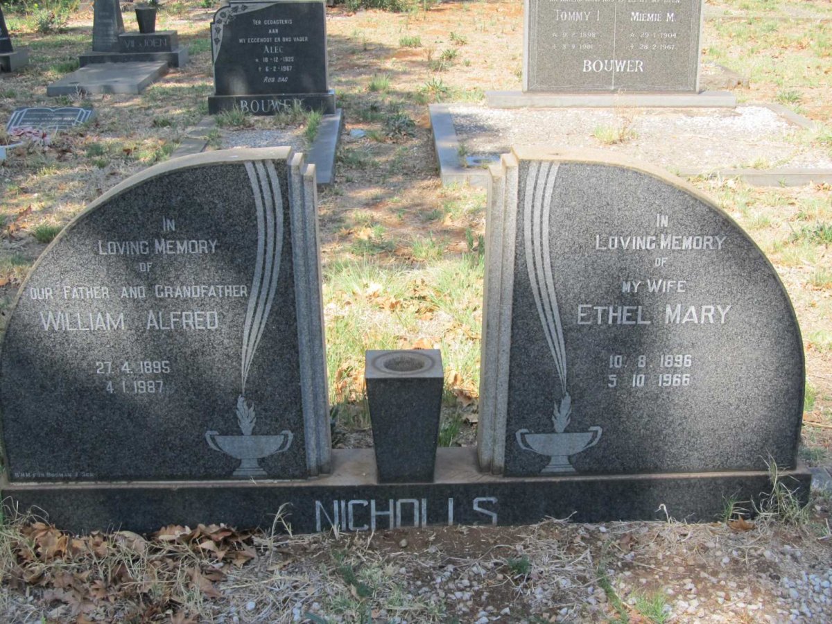 NICHOLLS William Alfred 1895-1987 &amp; Ethel Mary 1896-1966