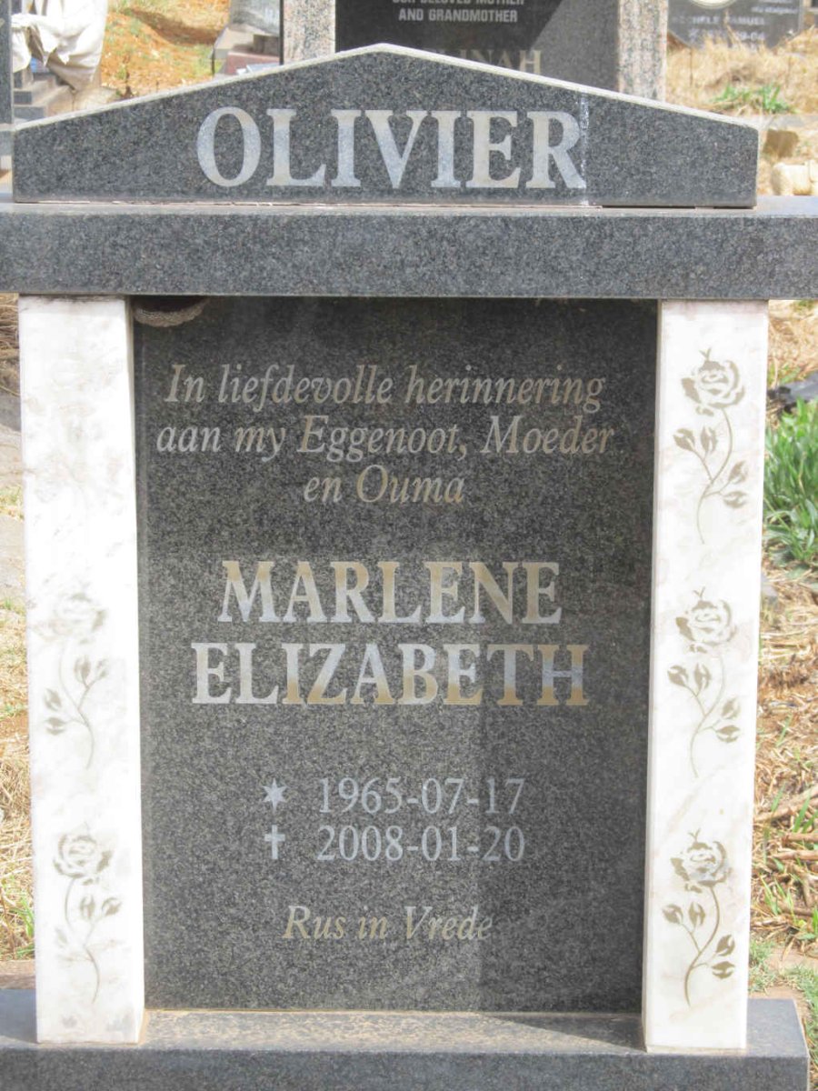 OLIVIER Marlene Elizabeth 1965-2008