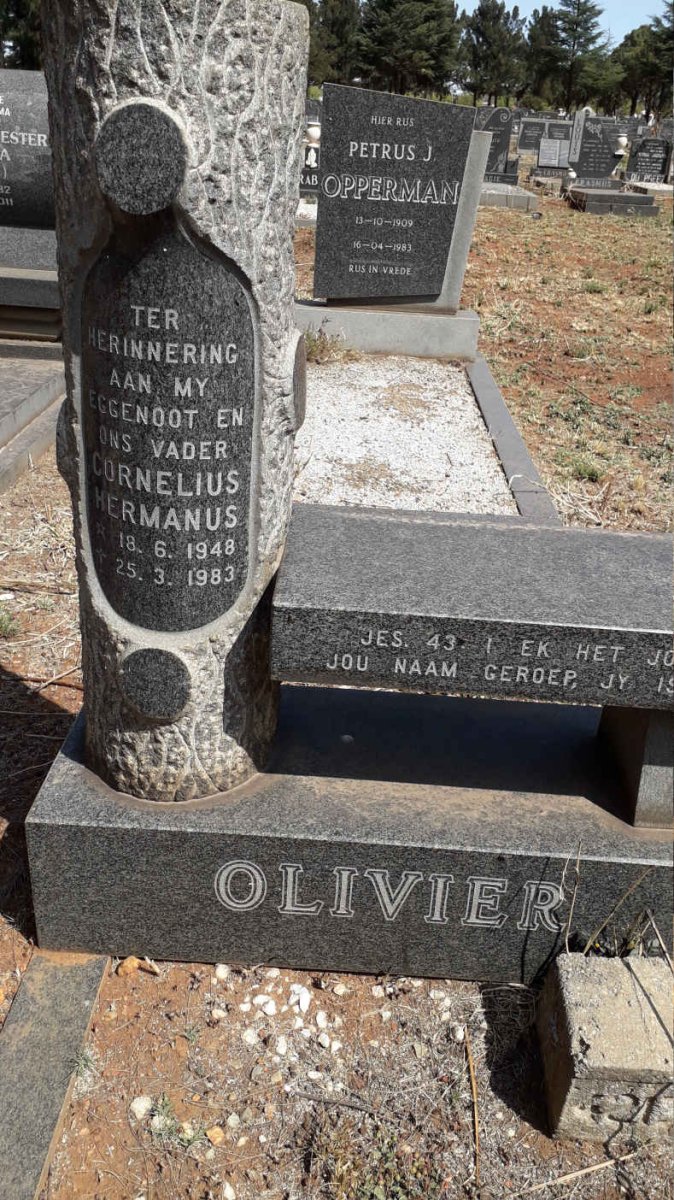 OLIVIER Cornelius Hermanus 1948-1983