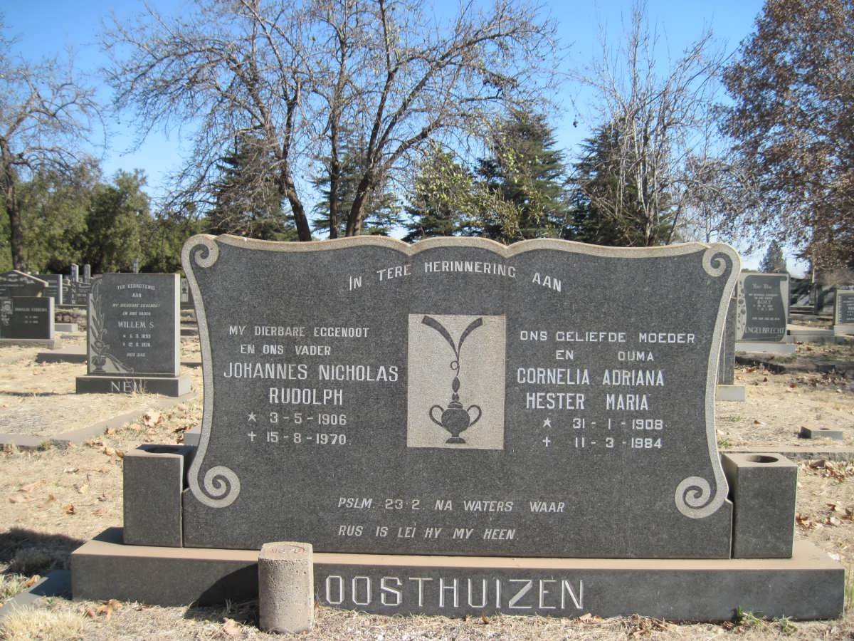 OOSTHUIZEN Johannes Nicholas Rudolph 1906-1970 &amp; Cornelia Adriana Hester Maria 1908-1984