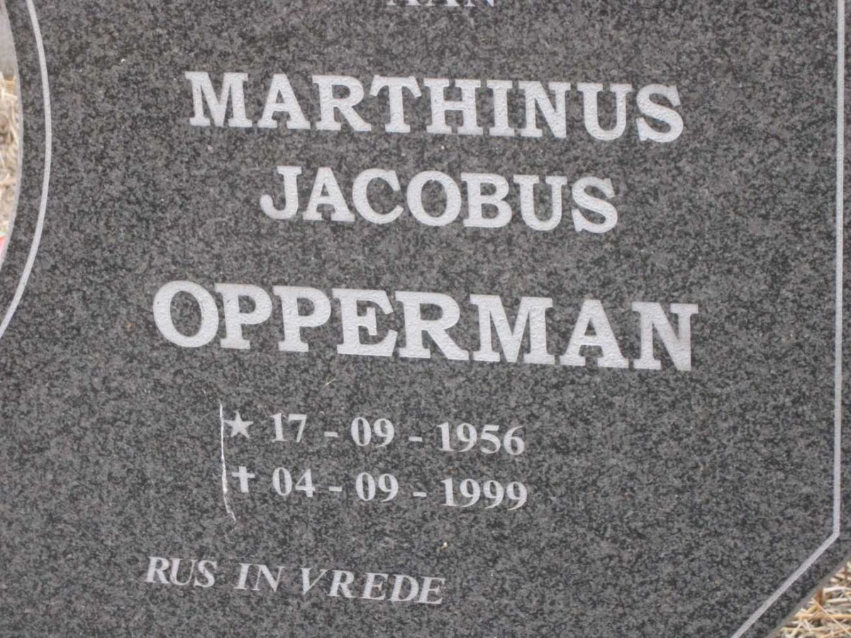 OPPERMAN Marthinus Jacobus 1956-1999