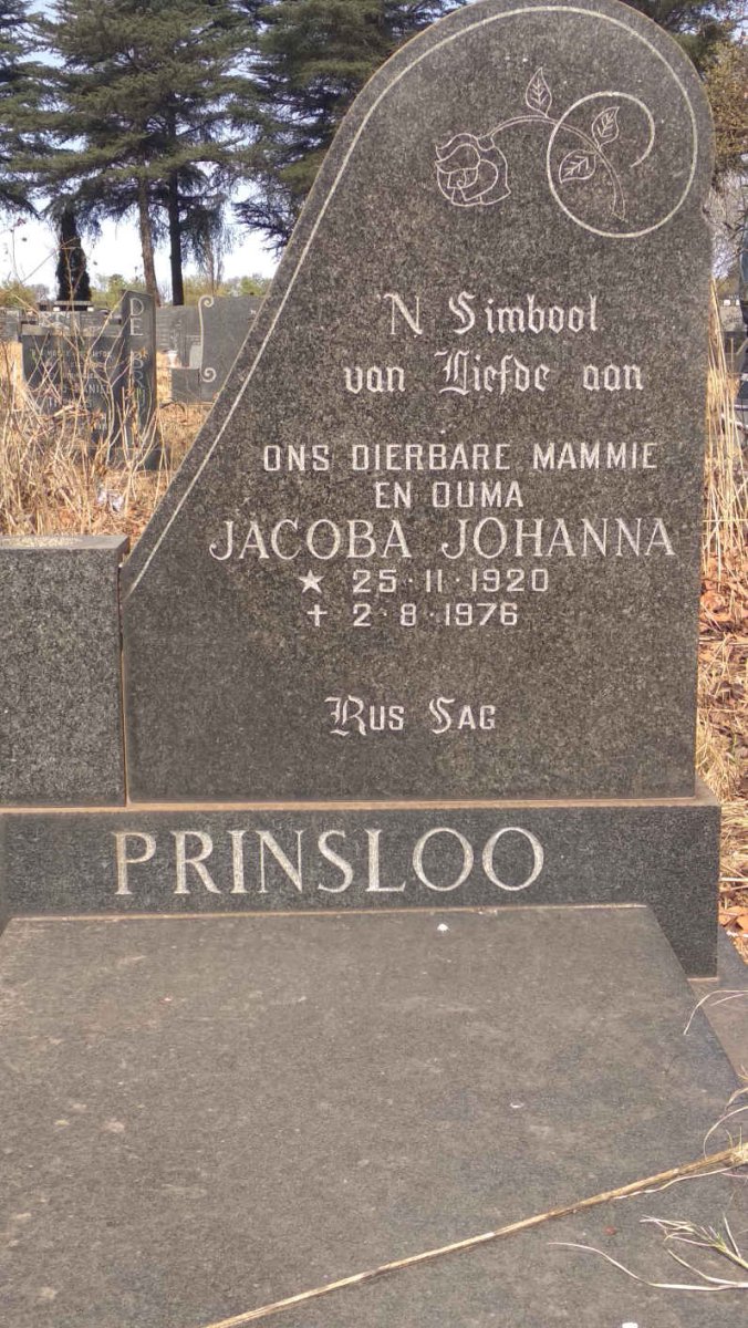 PRINSLOO Jacoba Johanna 1920-1976