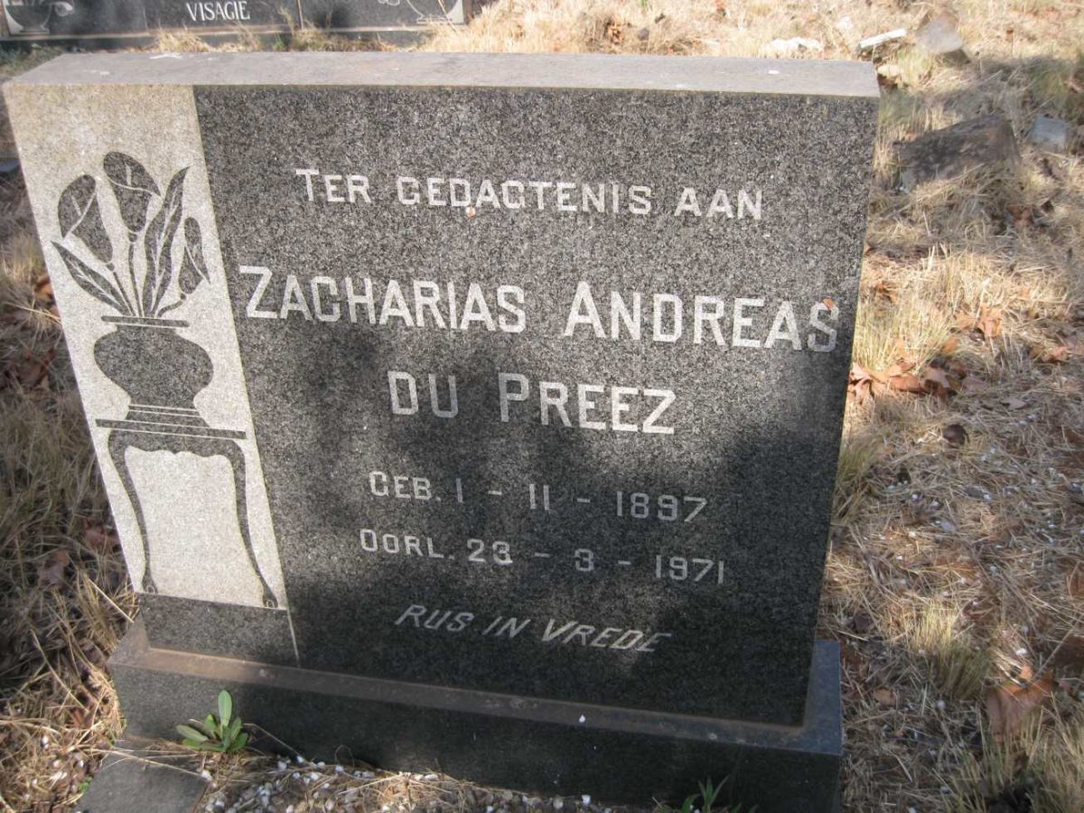 PREEZ Zacharias Andreas, du 1897-1971