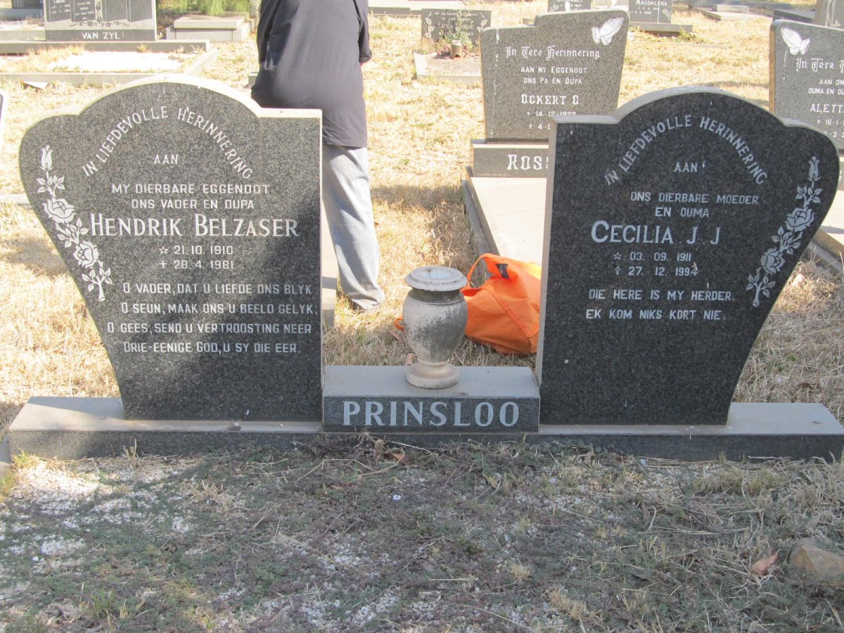 PRINSLOO Hendrik Bezaser  1910-1981 &amp; Cecilia J.J. 1911-1994