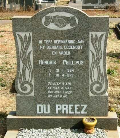 PREEZ Hendrik Phillipus, du 1954-1979