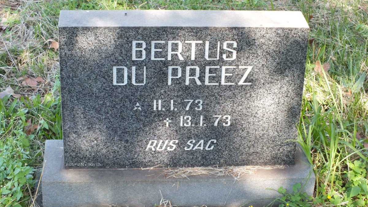PREEZ Bertus, du 1973-1973