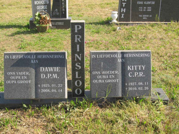 PRINSLOO D.P.M. 1925-2008 &amp; C.P.R. 1927-2010