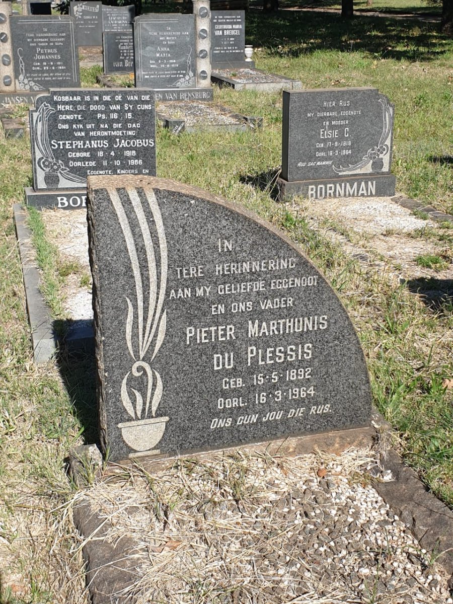 PLESSIS Pieter Marthunis, du 1892-1964