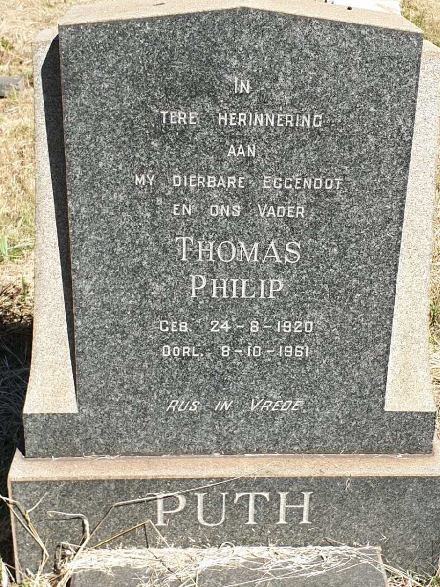 PUTH Thomas Philip 1920-1961
