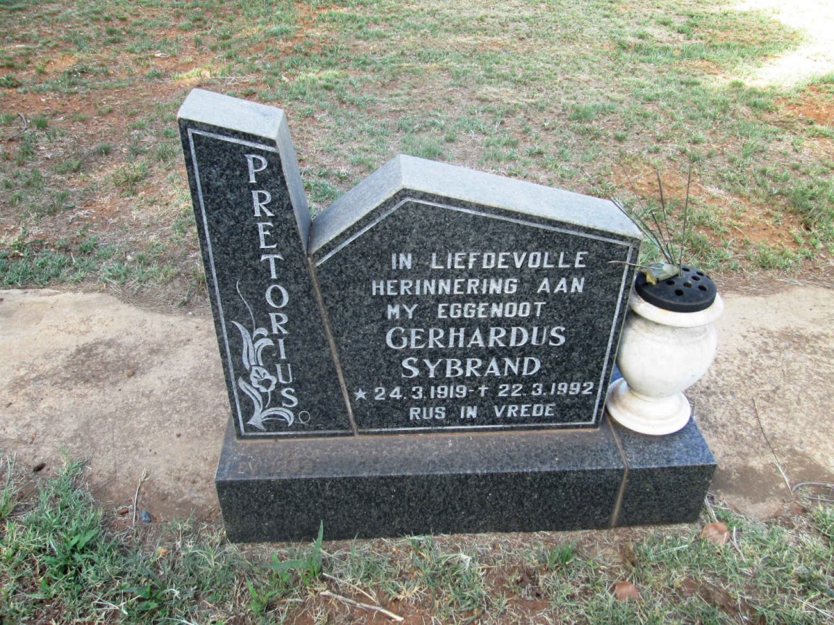 PRETORIUS Gerhardus Sybrand 1919-1992