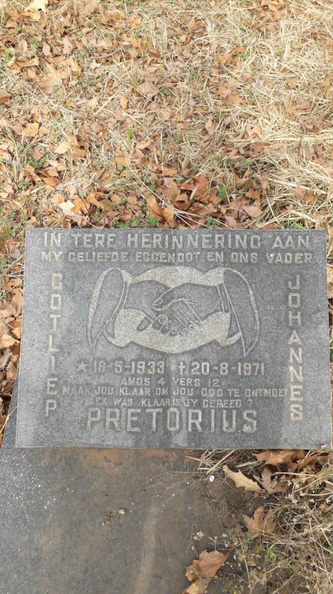 PRETORIUS Gotliep Johannes 1933-1971