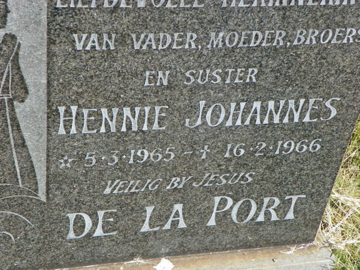 PORT Hennie Johannes, de la 1965-1966