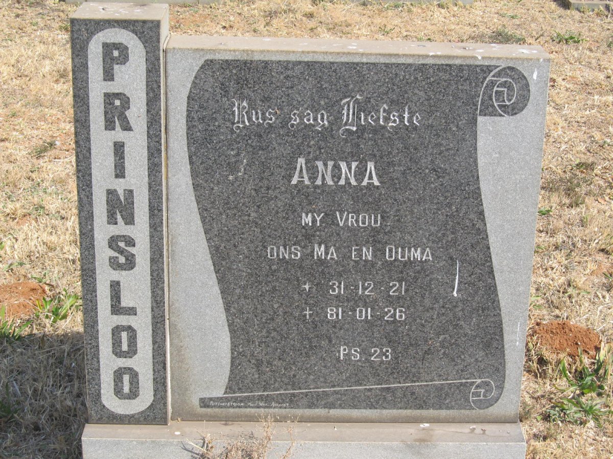PRINSLOO Anna 1931-1981